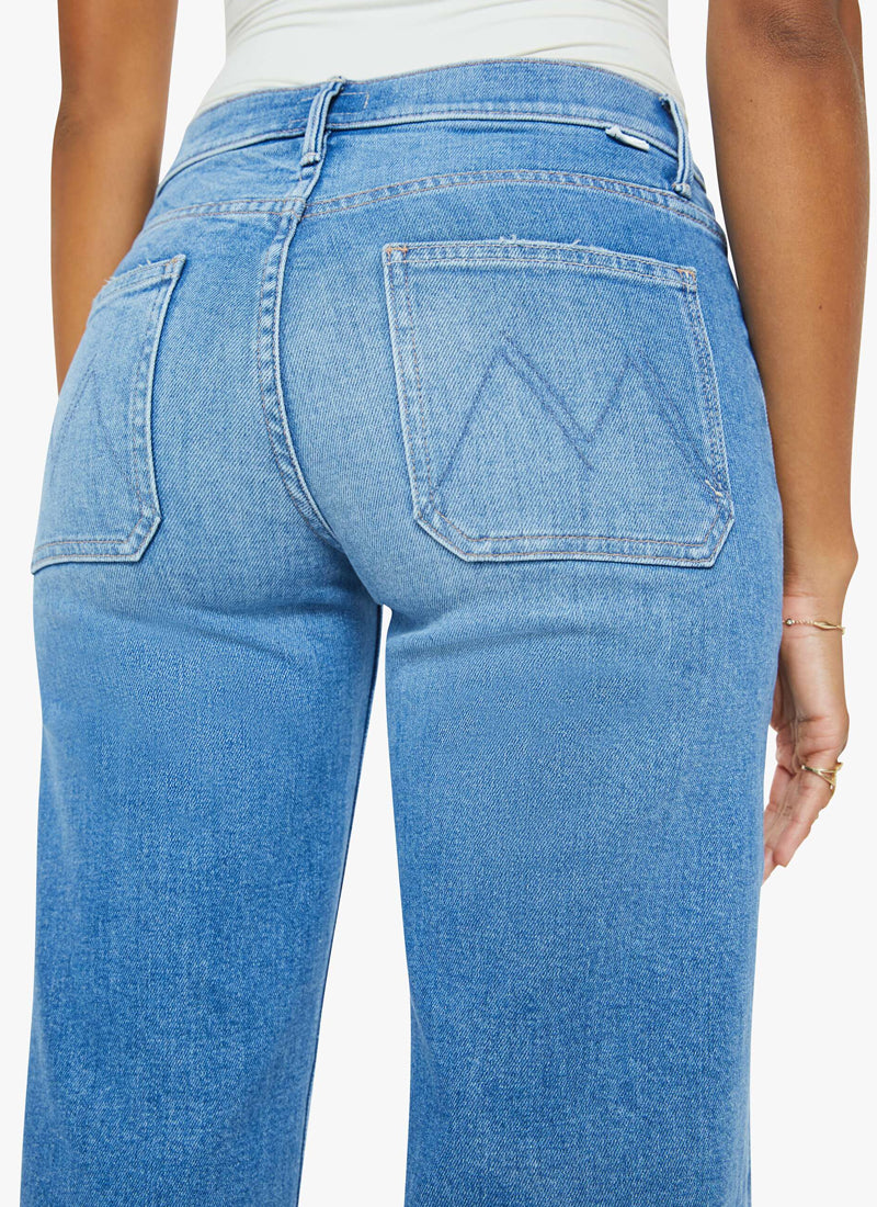 MOTHER The Patch Pocket Mid Rise Wide Leg Jeans