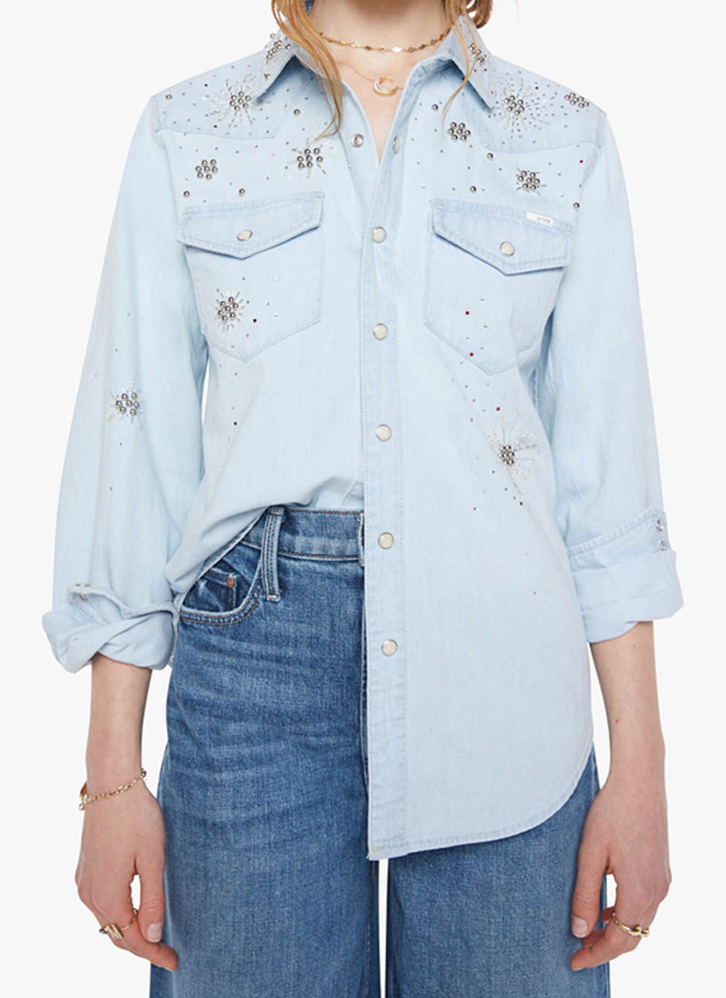 All My Exes Denim Button Up Shirt by Mother at Andrews