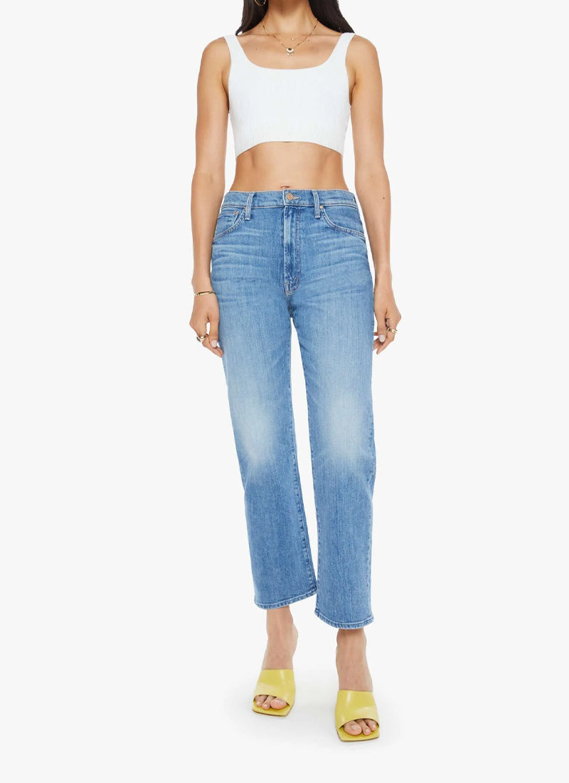 MOTHER The Ditcher Zip Crop Straight Leg Jeans