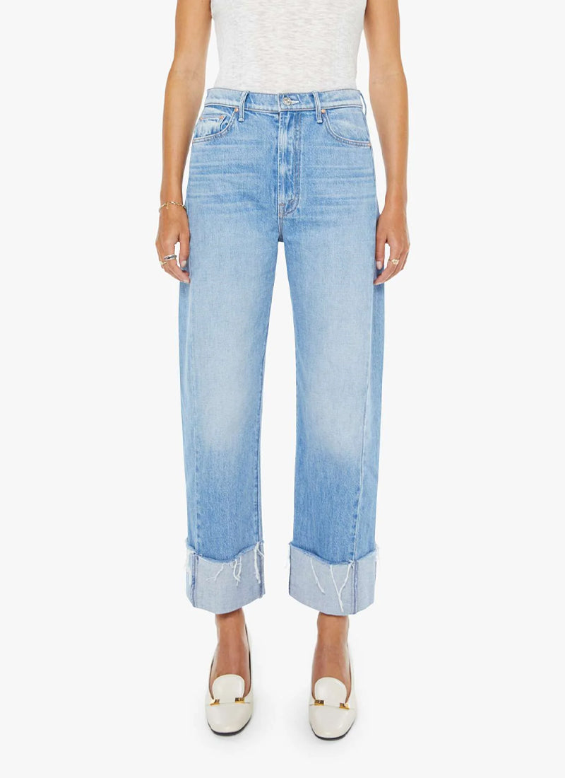 MOTHER The Half Pipe Ankle Cuff Fray Wide Leg Jeans