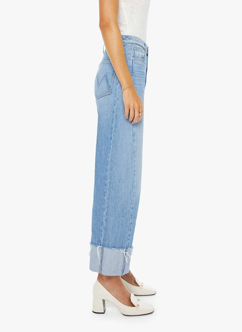MOTHER The Half Pipe Ankle Cuff Fray Wide Leg Jeans