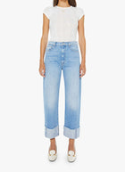 MOTHER The Half Pipe Ankle Cuff Fray Wide Leg Jeans