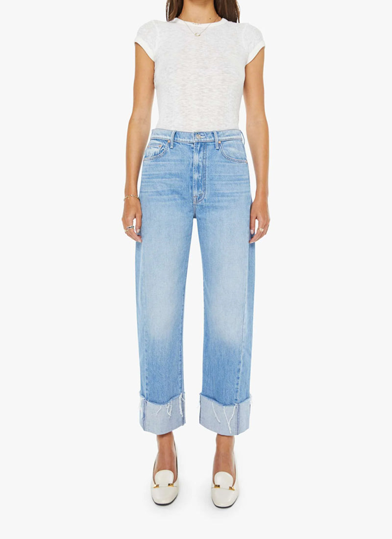 MOTHER The Half Pipe Ankle Cuff Fray Wide Leg Jeans