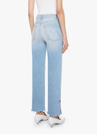 MOTHER The Rambler Zip Slice Hover Fray Straight Leg Jeans