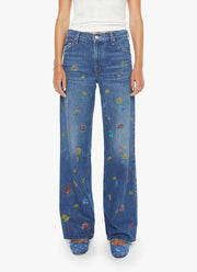 MOTHER The Rerun Zip Sneak Wide Leg Jeans
