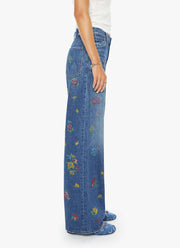 MOTHER The Rerun Zip Sneak Wide Leg Jeans