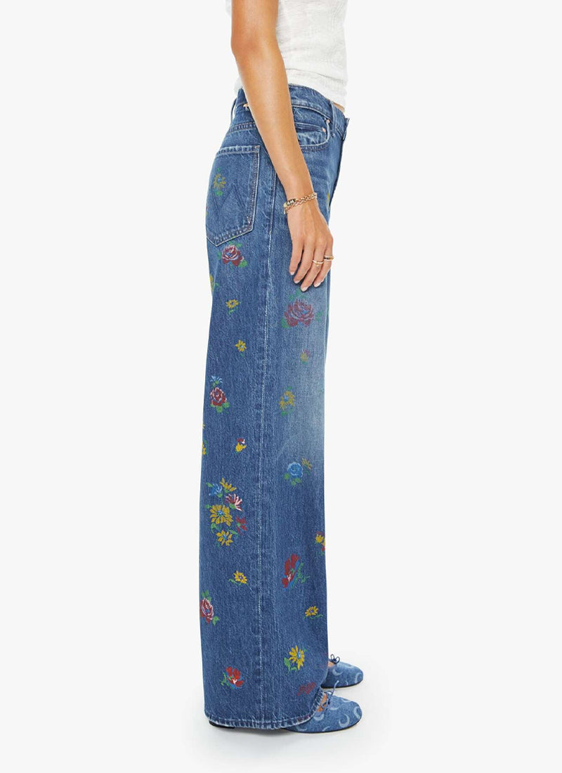MOTHER The Rerun Zip Sneak Wide Leg Jeans