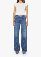 MOTHER The Rerun Zip Sneak Wide Leg Jeans