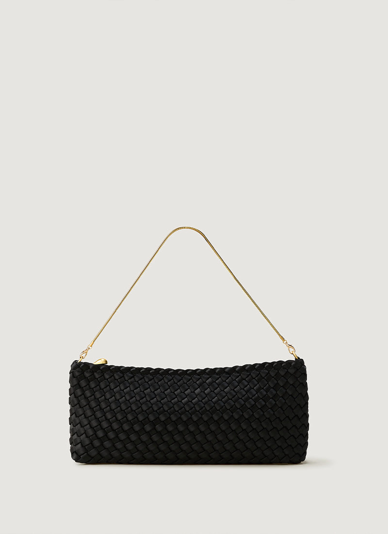 Satin Gala Clutch Medium Onyx by Naghedi