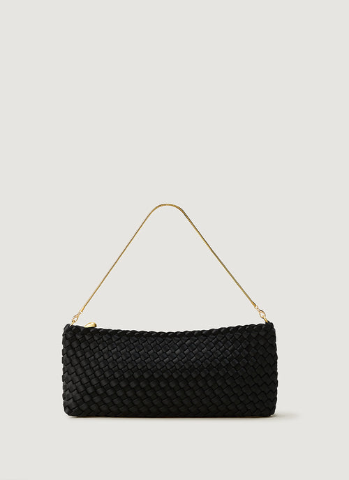 Satin Gala Clutch Medium Onyx by Naghedi