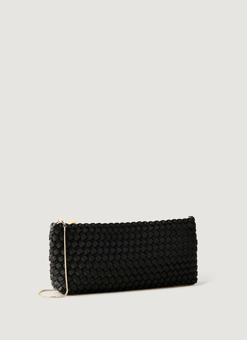 Satin Gala Clutch Medium Onyx by Naghedi
