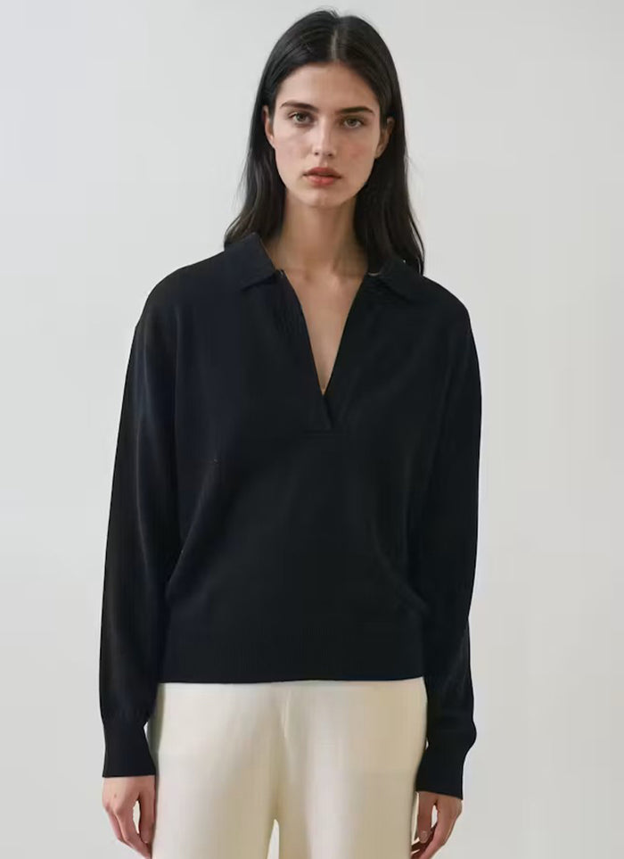 Nano Cashmere Relaxed Johnny Collar Polo