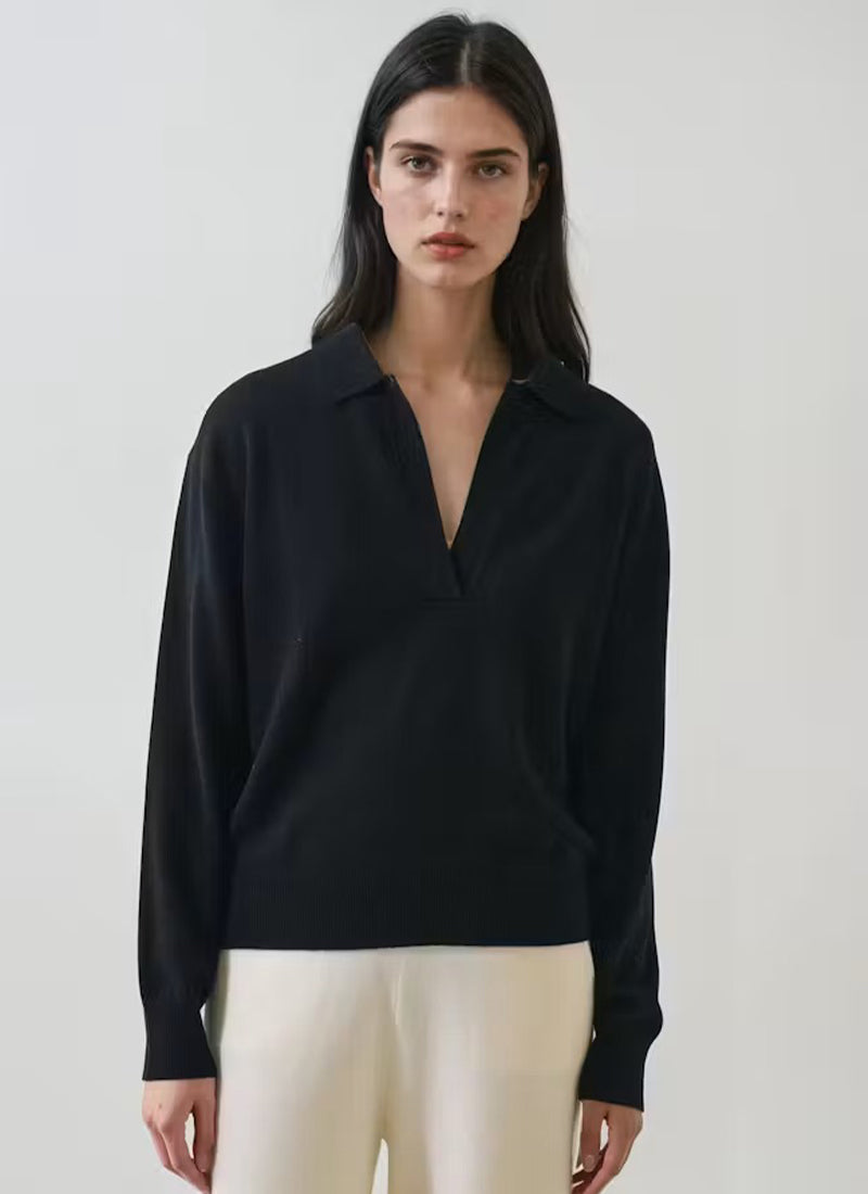 Nano Cashmere Relaxed Johnny Collar Polo