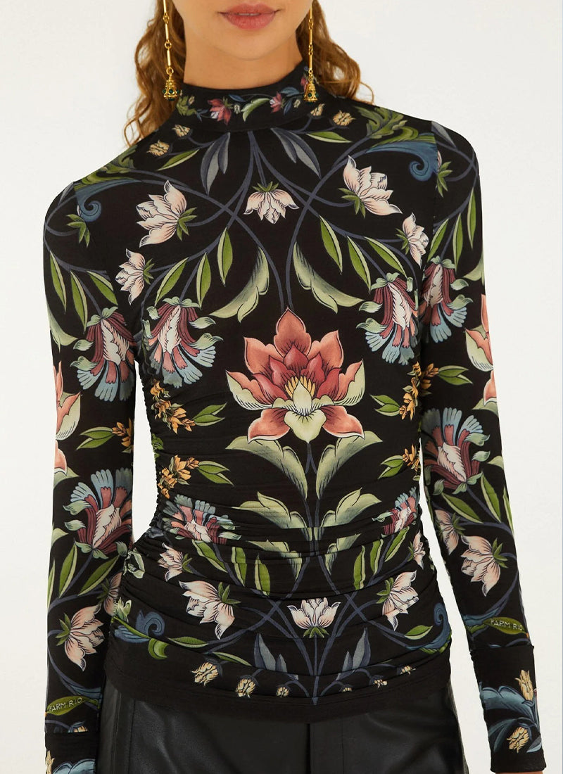 Natalia Long Sleeve Jersey Blouse