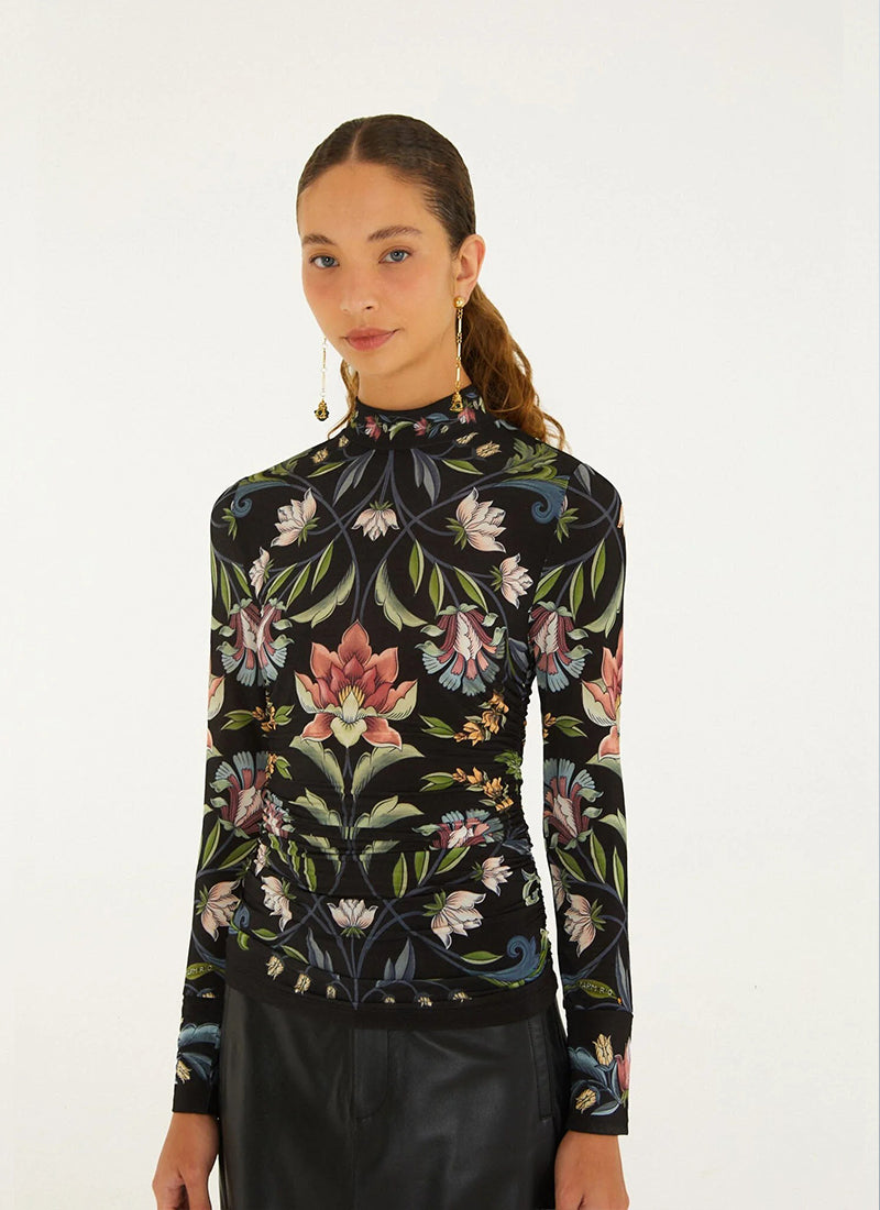 Natalia Long Sleeve Jersey Blouse