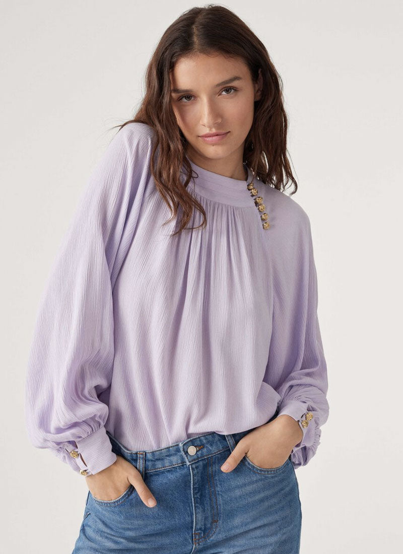 ba&sh Neil Balloon Sleeve Blouse