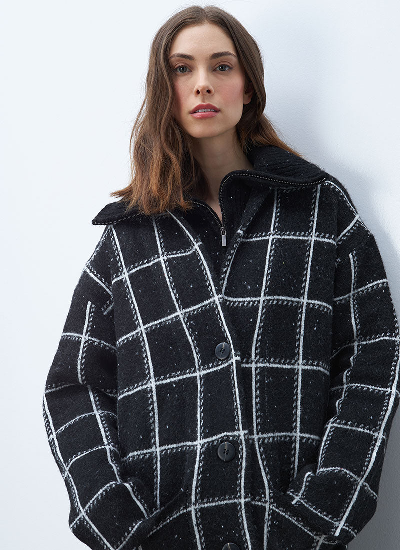 Line Nellie Grid Coatigan