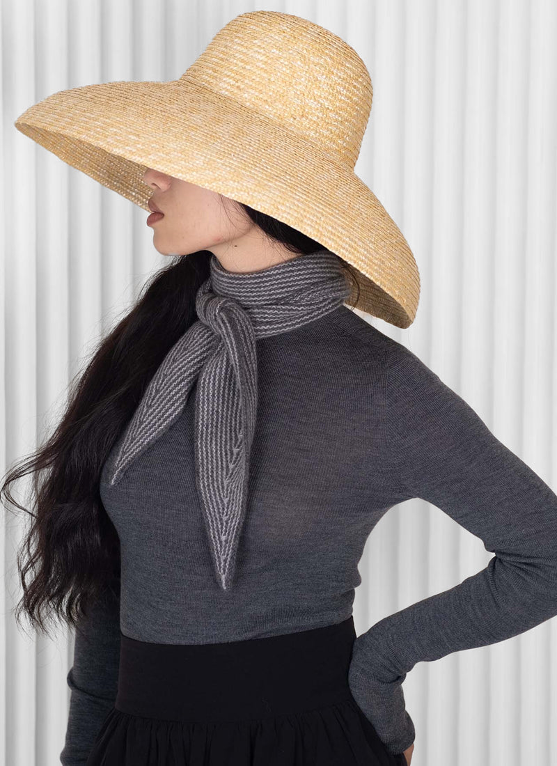 Oats & Rice Spindle Shaped Cashmere Scarf