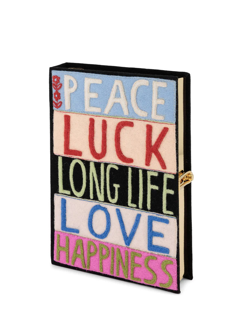 Olympia Le-Tan Peace Love Luck Clutch