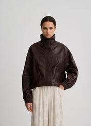 Oversized Leather Bomber