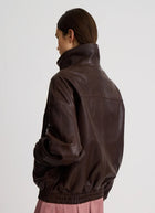 Oversized Leather Bomber