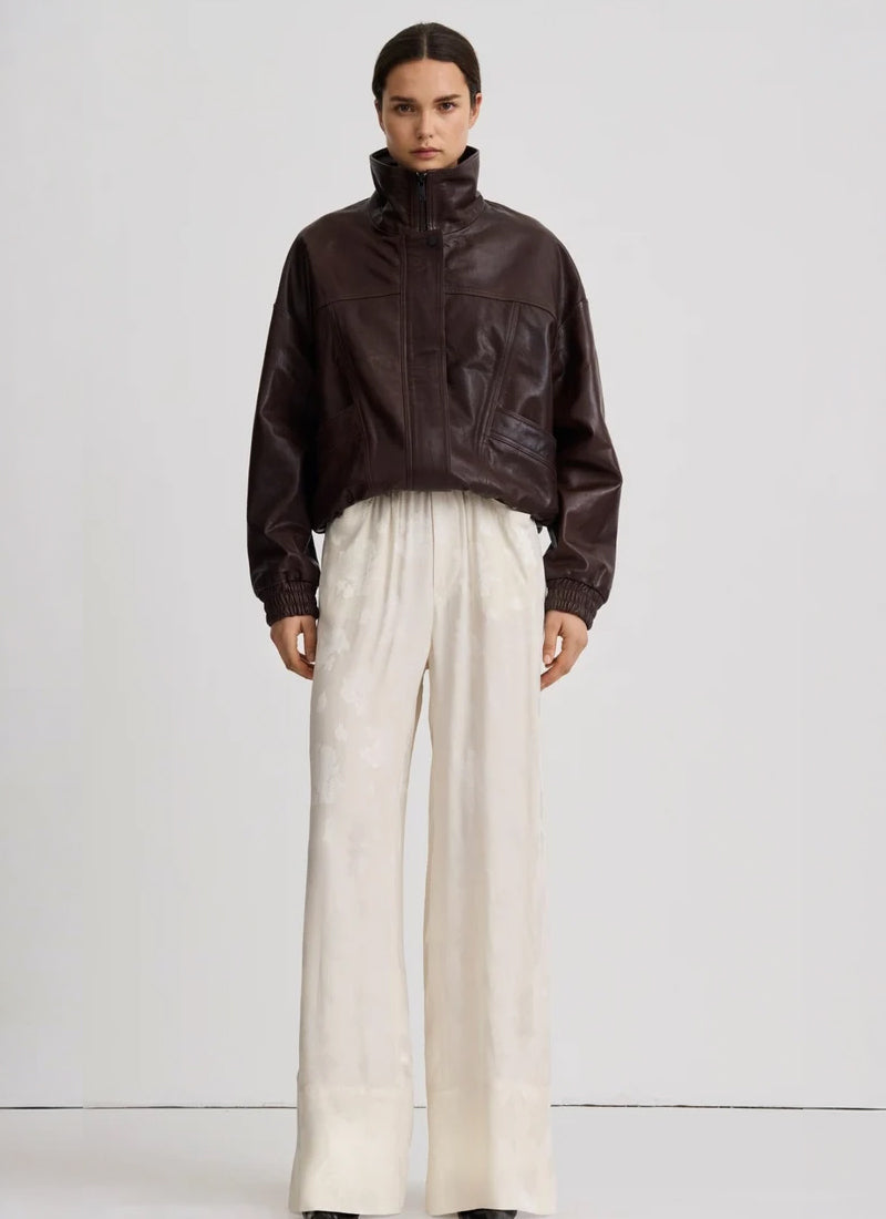 Oversized Leather Bomber