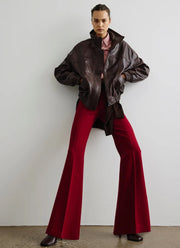 Oversized Leather Bomber