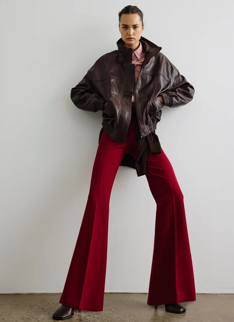 Oversized Leather Bomber