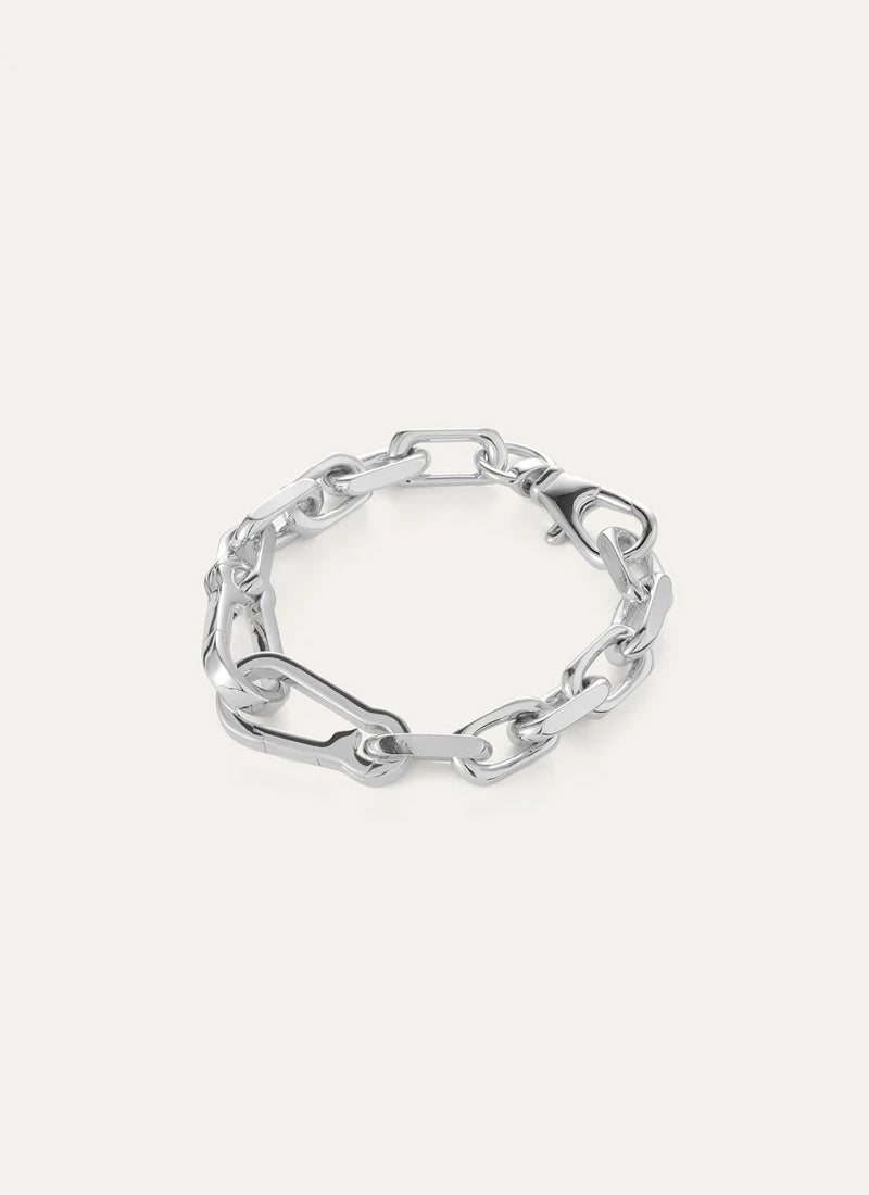 Jenny Bird Padlock Heart Chain Bracelet Silver