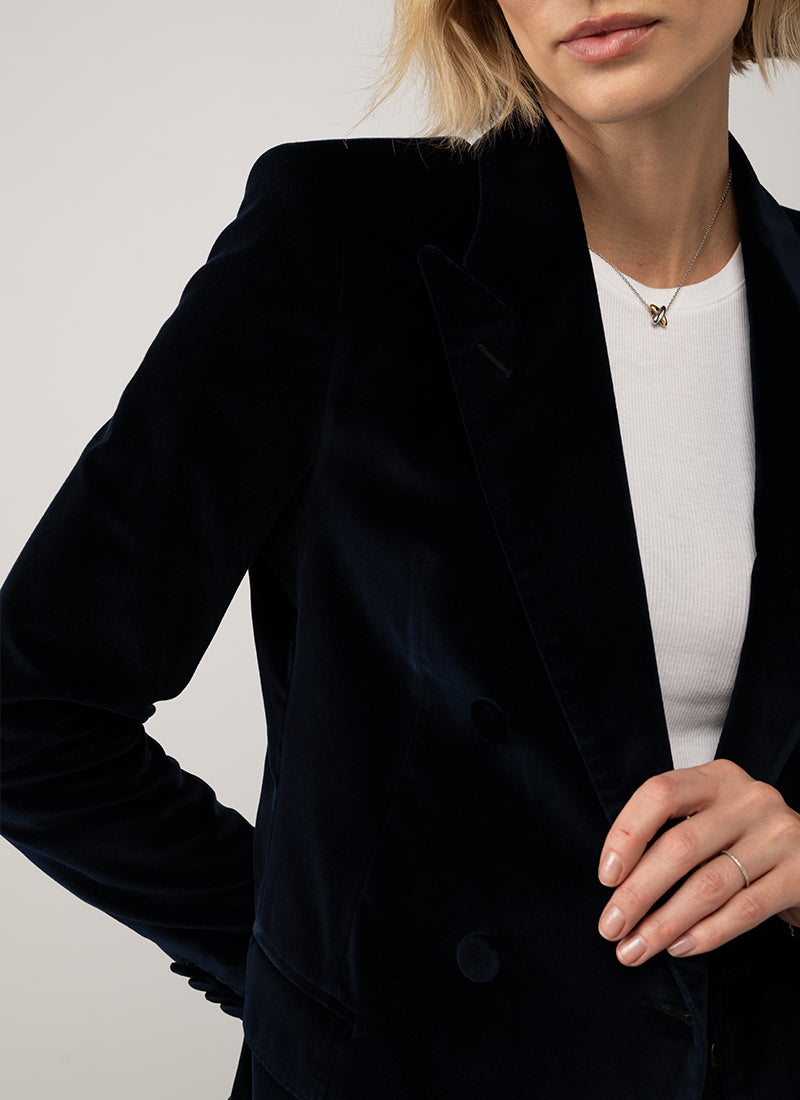 Parigi Foderata Double Breasted Velvet Blazer