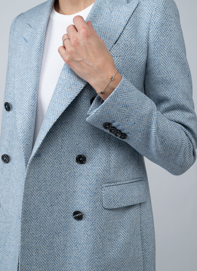 Parigi Svuotata Double Breasted Herringbone Blazer