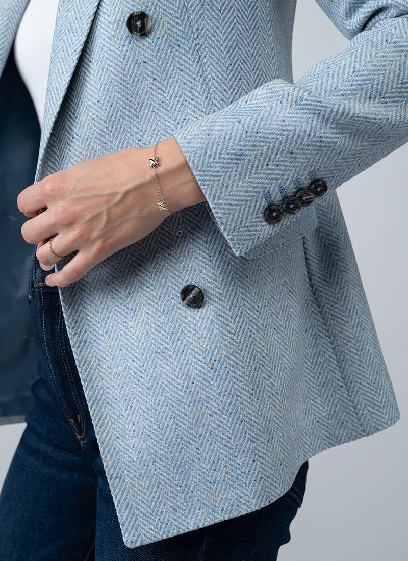 Parigi Svuotata Double Breasted Herringbone Blazer