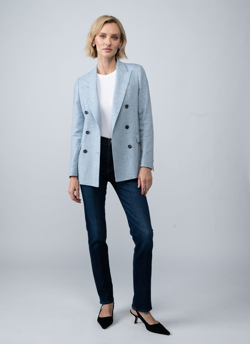 Parigi Svuotata Double Breasted Herringbone Blazer
