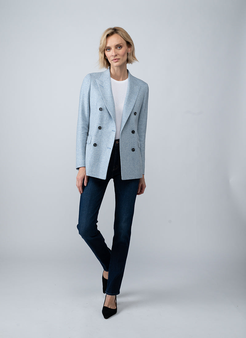 Parigi Svuotata Double Breasted Herringbone Blazer