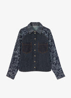 Patchwork Denim Batwing Shirt