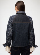 Patchwork Denim Batwing Shirt