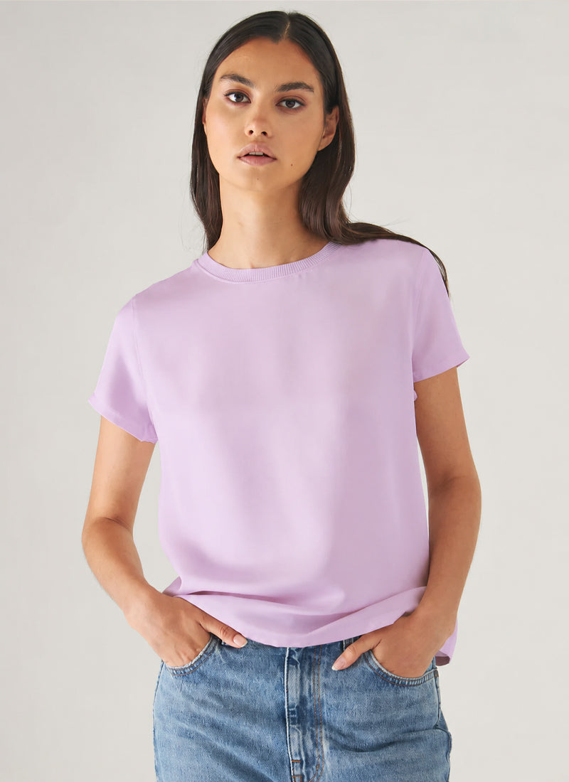  Short Sleeve Silk Crewneck Shirt 
