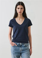 Patrick Assaraf Short Sleeve Iconic Stretch V-Neck Tee