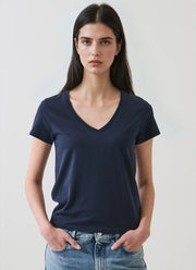 Patrick Assaraf Short Sleeve Iconic Stretch V-Neck Tee