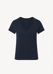 Patrick Assaraf Short Sleeve Iconic Stretch V-Neck Tee
