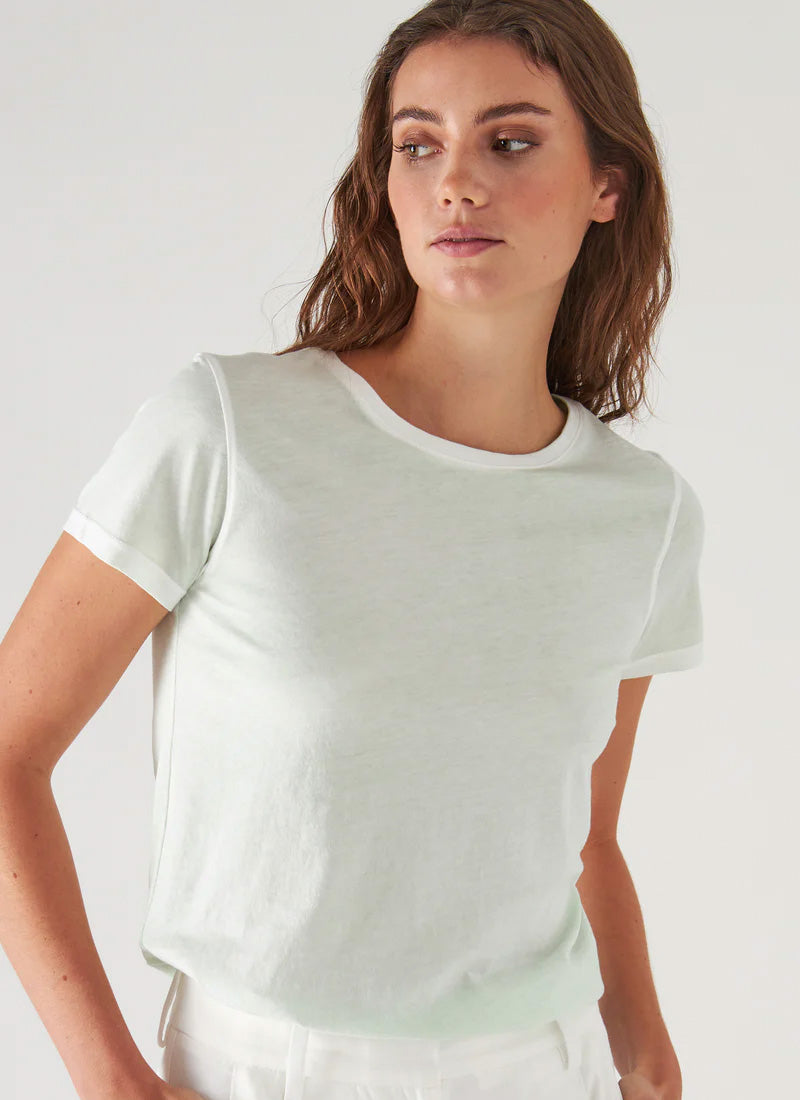 Patrick Assaraf Short-Sleeve Pima Reverse Spray Crewneck T-Shirt