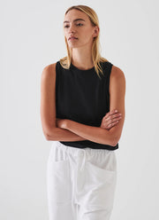 Patrick Assaraf Iconic Stretch Boyfriend Tank