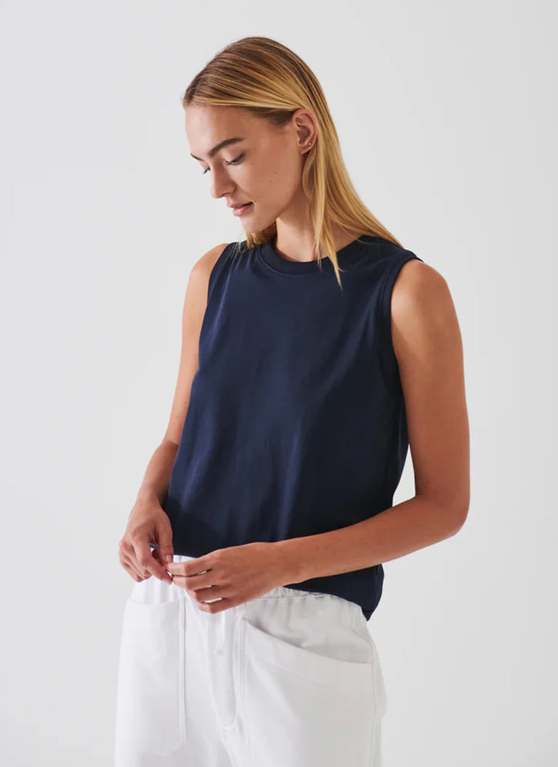 Patrick Assaraf Iconic Boyfriend Fit Tank
