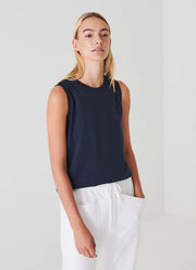 Patrick Assaraf Iconic Boyfriend Fit Tank