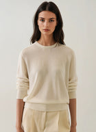 Patrick Assaraf Long Sleeve Lyocell Cashmere Saddle Sweater