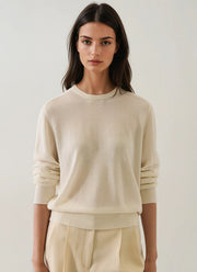 Patrick Assaraf Long Sleeve Lyocell Cashmere Saddle Sweater