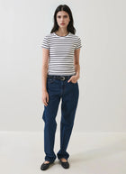 Patrick Assaraf Pima Cotton Stretch Striped Ribbed Baby T-Shirt
