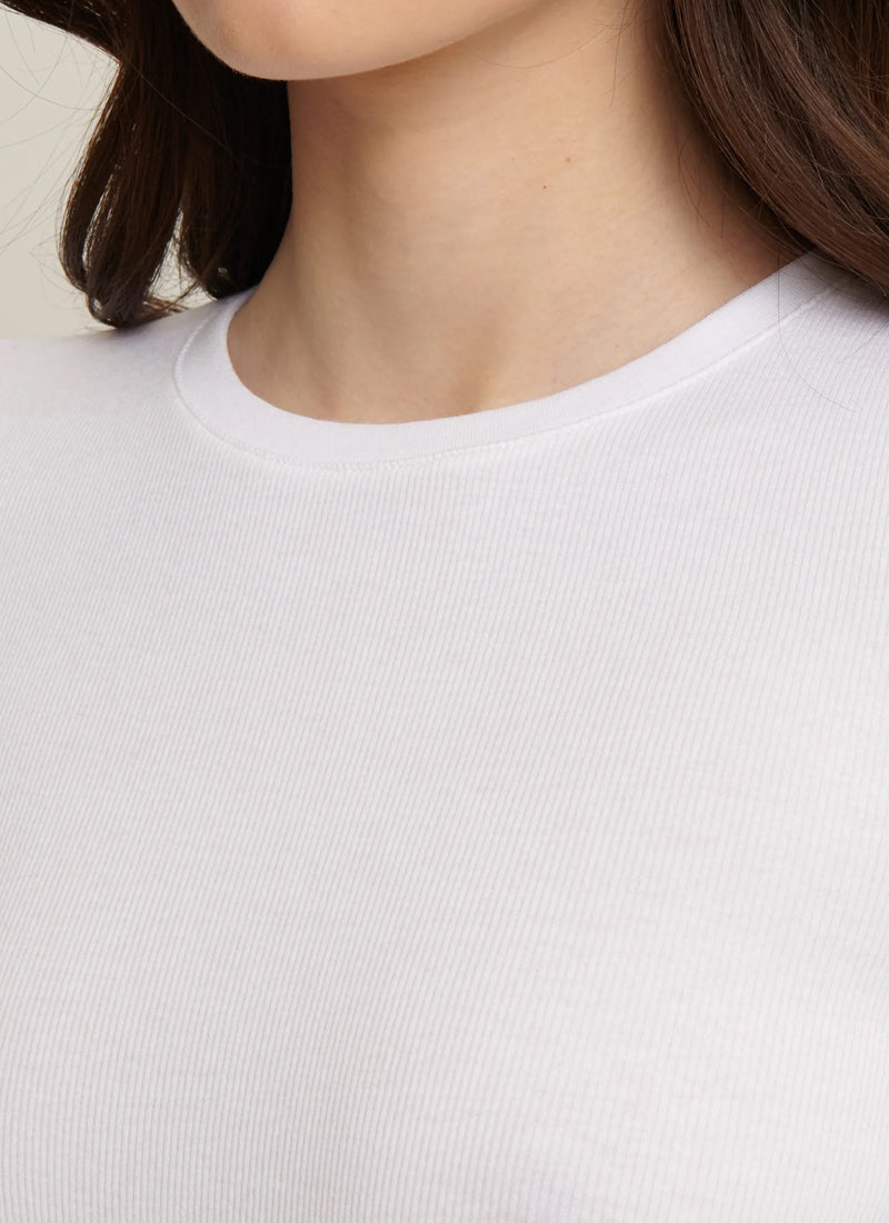 Short Sleeve Cotton Modal Rib Crew Neck T-Shirt