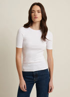 Short Sleeve Cotton Modal Rib Crew Neck T-Shirt