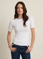 Short Sleeve Cotton Modal Rib Crew Neck T-Shirt